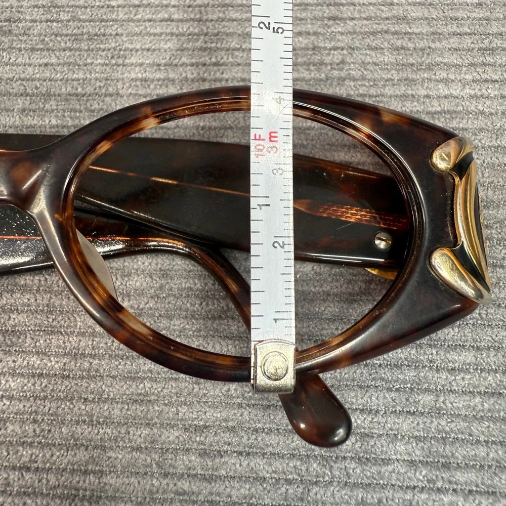 Vintage Tortoise Shell Snake Temple Y2K Eyeglasses Gold Serpent‎  Oval Frames